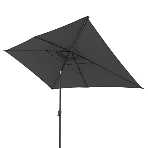 Doppler Parasol Jack 300x200cm in Light Grey - Rectangular Parasol for Balcony &amp; Terrace - Foldable Parasol - Large Balcony Parasol - Crank Parasol - Tiltable Garden Parasol on Sale