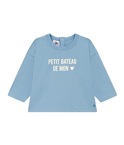 Petit Bateau Baby Jungen Langarm-T-Shirt, Blau Smoking, 12 Monate im Sale
