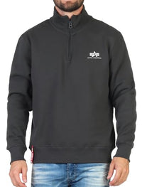 Thumbnail for Alpha Industries Half Zip Sweater SL Sweatshirt für Herren Vintage Grey im Sale