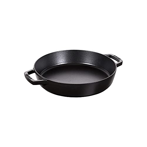 STAUB Bratpfanne / Schmorpfanne mit zwei Griffen, 20 cm, Gusseisen, mit mattSchwarzer Emaillierung im Inneren der Pfanne, für alle Herdarten inkl Induktion & Backofen, Schwarz im Sale