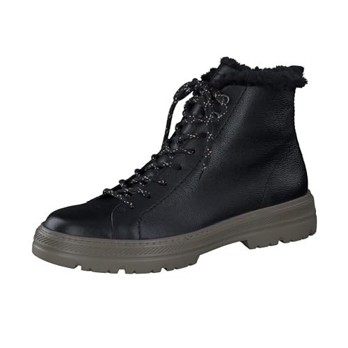 Paul Green Damen Schnürstiefelette mit Warmfutter, Frauen Schnürstiefeletten,Warm gefüttert,Stiefel,Bootee,Booties,Schwarz (Black),39 im Sale