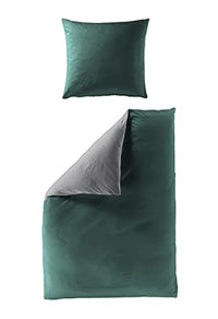 Thumbnail for Bierbaum Bettwäsche UNI 3714, Mako-Satin, Made in Germany, smaragd 31, 155x220 + 80x80 cm, Komfortgröße im Sale