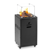Thumbnail for LANDMANN Gas Fire Pit | Outdoor | Patio Fire with Electronic Ignition | 4 Casters | Powder-coated Steel Housing | Decorative Lava Rocks and Logs | Dimensions 46.5 x 46.5 x 110 cm on Sale