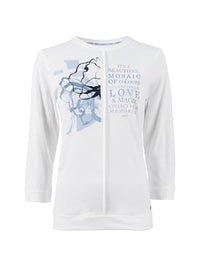 Thumbnail for s'questo Shirt 3/4 T-Shirt, Rundhalsauschnitt, verspielt Offwhite Soquesto Kollektion True Love im Sale