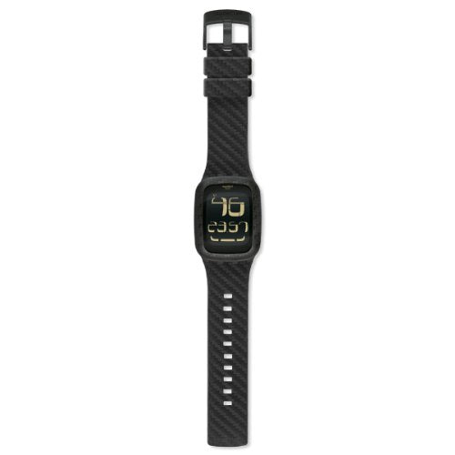 Swatch Unisex-Uhr Digital Quarz mit Lederarmband – SURB110 im Sale