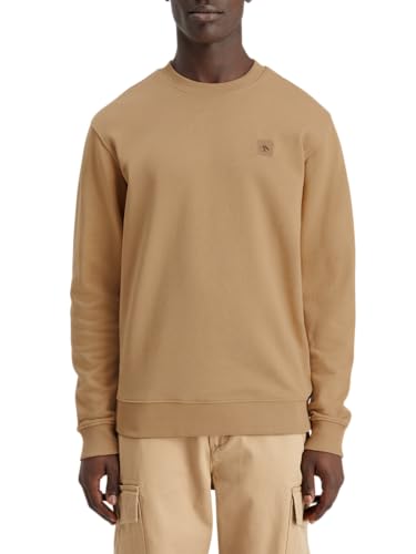 Scotch & Soda Herren Essential Badge Crew Sweat Sweatshirt, Green Ivy, im Sale