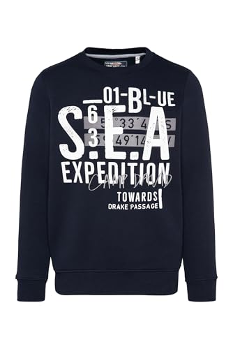 Camp David Herren Sweatshirts mit Label Prints und Stickereien Light Grey Melange 4 im Sale