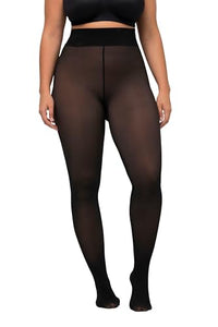 Thumbnail for Ulla Popken Damen Strumpfhose, 50den, Warm&transparent Groß-Übergröße, Schwarz, 54-56 Große im Sale