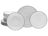 Thumbnail for CreaTable, 20374, Luna Black Line series, 18-piece dinnerware set for 6 people, porcelain plate set, dishwasher and microwave safe, quality production on sale