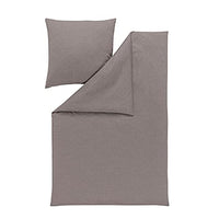 Thumbnail for ESTELLA Takoma bed linen | taupe | 135x200 + 80x80 cm | non-iron interlock jersey quality | easy-care and dryer-safe | ideal four-season bedding set | 100% cotton