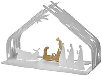 Thumbnail for Alessi Bark Crib BM09 W - Design Weihnachtskrippe Reproduktion mit goldenen Details, Edelstahl, Weiß im Sale