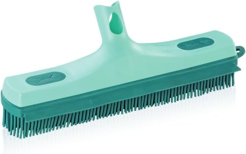 Leifheit Gummibesen Click System mit hygienischen Supraborsten und Wasserabziehkante, Besen für Innen- und Außenbereich, Besenkopf mit Gummiborsten für gründliche Reinigung, ohne Stiel im Sale