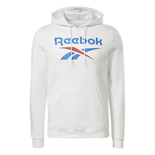 Reebok Herren Big Stacked Logo Sweatshirt, Weiß, S, weiß, im Sale