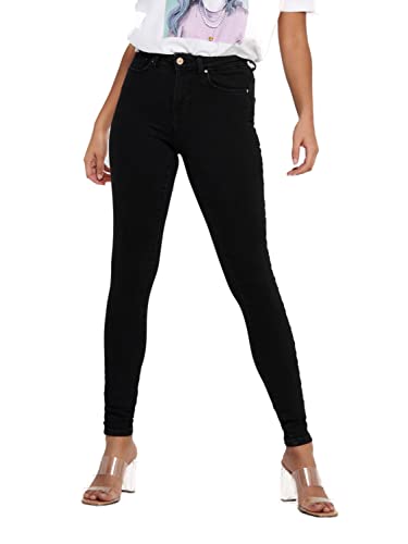 ONLY Women's Onlpower Mid Ph Up Sk Bb 3659 Noos Jeans, Black, / 32L EU on sale