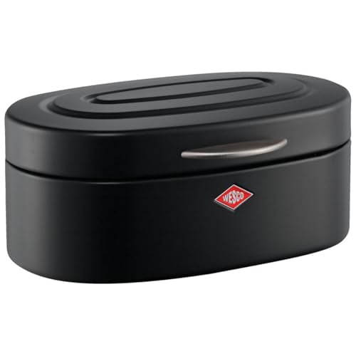 Wesco Single Elly bread bin in almond colour, powder-coated sheet steel, ventilation holes and sturdy handle on sale