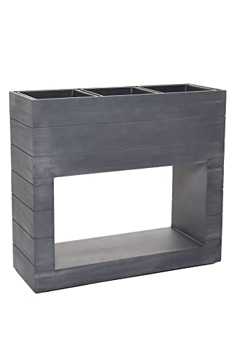 VIVANNO Planter Room Divider with Wheels Wood Grey META 75x84x30 on Sale