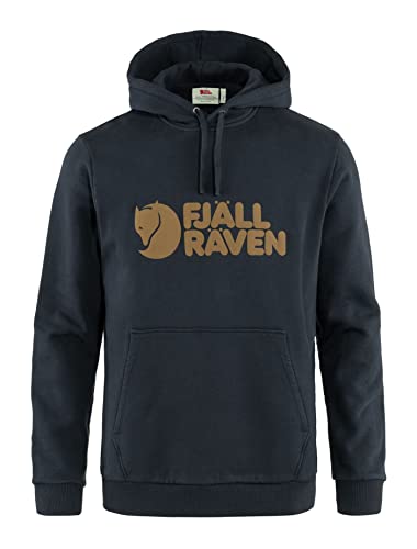 Fjallraven 84144-555 Logo Hoodie Sweatshirt Men Dark Navy on Sale