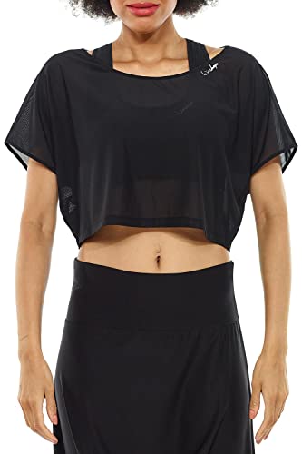 Winshape Damen kurzes, leicht transparentes Mesh-Dance Top DT106, Winshape Dance Style, Freizeit Sport Yoga Workout im Sale
