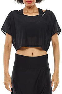 Thumbnail for Winshape Damen kurzes, leicht transparentes Mesh-Dance Top DT106, Winshape Dance Style, Freizeit Sport Yoga Workout im Sale
