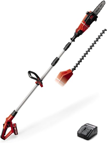 Einhell Cordless Multi-Tool GE-HC 18 Li T Kit (18V, 3Ah, 2-in-1 hedge trimmer and chainsaw, Oregon blade, including battery and charger) on sale