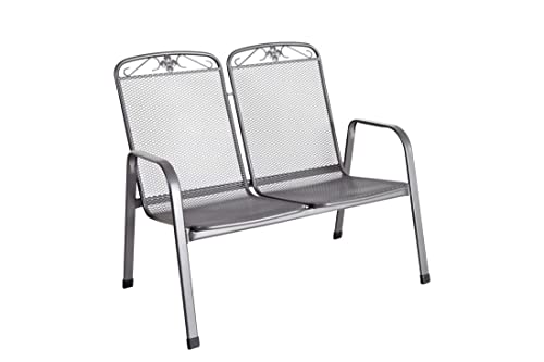 MWH Savoy Gartenbank aus Stahl, 2-Sitzer im Sale