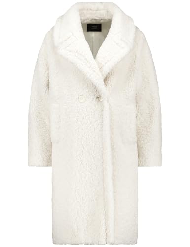 Taifun Damen Kurzmantel aus Teddyfell Langarm unifarben Sandy Beige 48 im Sale