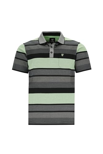 hajo Polo Shirt Short Sleeve Shirt Stay Fresh 27542 609 Navy/brown striped, Men's Sale