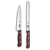 Thumbnail for Victorinox Wood Kitchen Set, 2-piece knife set, bread knife, carving knife, extra sharp, elegant wooden handle, brown on sale