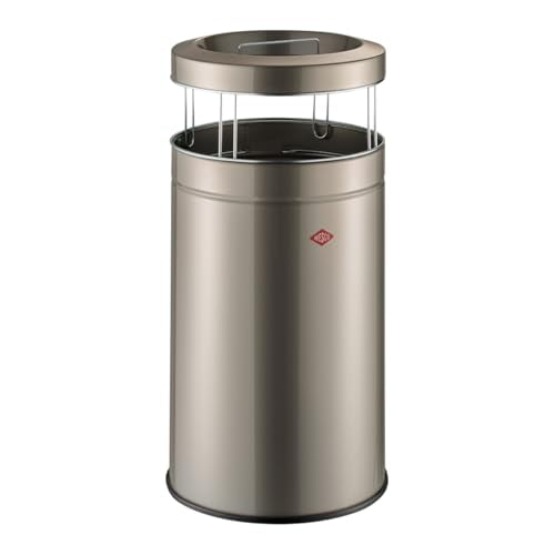 Wesco Big Ash sturdy standing ashtray with roof in red, powder-coated sheet steel, 120 litre volume, internal fastening for waste bags, removable sieve on sale