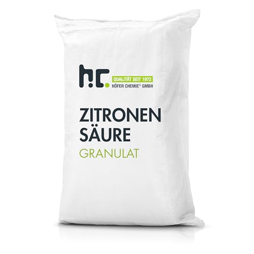Höfer Chemie 25 kg Zitronensäure Granulat in Lebensmittelqualität - Entkalker, Allzweckreiniger und für DIY Pflege- & Reinigungsprodukte im Sale