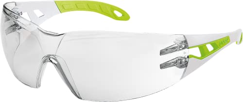 Uvex pheos s - Schutzbrille - Schmale Sicherheitsbrille mit 100% UV-Schutz - Anti-Beschlag, kratzfest & chemikalienbeständig - creme/lime im Sale