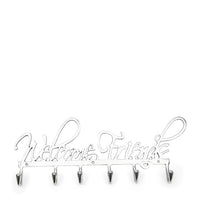 Thumbnail for Riviera Maison hooks, wall hooks, coat hooks, coat hooks, clothes rack, hanger - Coatrack Welcome Friends - Coat rack - 6 hooks - Aluminum - silver - 61x25cm on sale