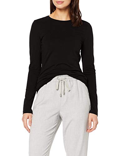 OPUS Damen Langarmshirt | Longsleeve SMILLA Slim aus Jersey Black, 38 im Sale