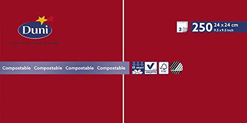 Duni napkins, 3-ply, 24 cm, red, paper, 15 x 24 x 12 cm on sale