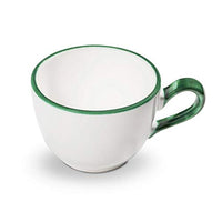 Thumbnail for GMUNDNER KERAMIK Green rim coffee cup smooth Capacity: 0.19 liters Green rim tableware, handmade in Austria on sale