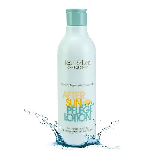 Jean &amp; Len After Sun Care Lotion, soothing and refreshing, with aloe vera and vitamin E, up to 24h moisture for sun-stressed skin, without parabens and silicones, vegan, 250 ml