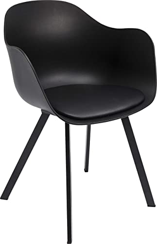 Kare Design Armchair Brentwood, Dining Room Chair, Black, 77.5x58x53cm on Sale