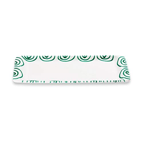 GMUNDNER KERAMIK Stollen plate 42 x 16 cm Size: l= 42 cm xw= 16 cm xh= 2.5 cm Green-flamed tableware, handmade in Austria