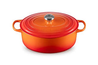 Thumbnail for Le Creuset Signature Cast Iron Roasting Pan with Lid, Ø 27 cm, Oval, Suitable for all hob types and induction, Volume: 4.1 l, 4.425 kg, Oven Red, 21178270902430 on Sale