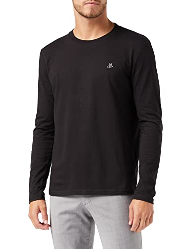 Marc OߴPolo Herren Langarmshirt aus Bio-Baumwolle mit Rundhalsausschnitt, Schwarz (Black), im Sale