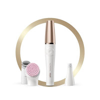 Thumbnail for Braun FaceSpa Pro Beauty Set with facial epilator for women / facial beard remover, facial cleansing brush, hair removal, cleansing and skin tightening, gift for women, SE912, white/bronze on sale