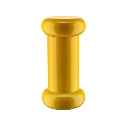 Alessi ES19 1 Salz-/Pfeffer-und Gewürzmühle aus Buchenholz, gelb 100 Values Collection, Steel im Sale