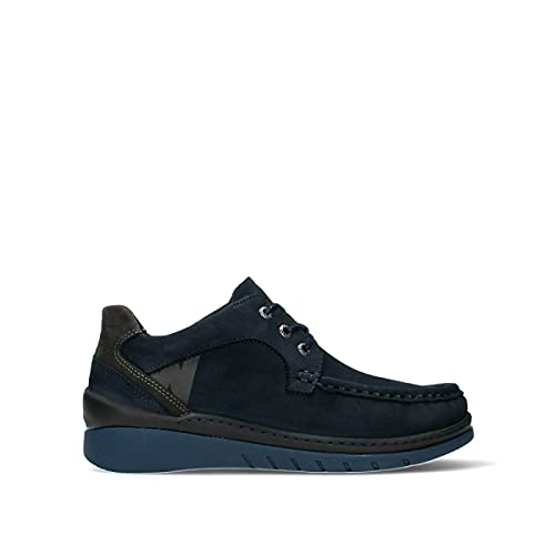 Wolky Comfort Lace-Up Shoes Time - 11800 Nubuck Leather Blue - 40 on Sale