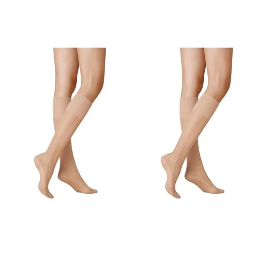 KUNERT Damen Kniestrümpfe Super Control leichte Stützwirkung Klasse I DEN Teint 3520 35/38 (Packung mit 2) im Sale