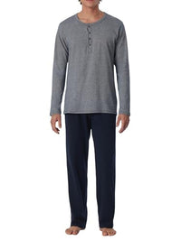 Thumbnail for Schiesser Herren Schlafanzug lang Pyjamaset, Blau 800, 98 im Sale