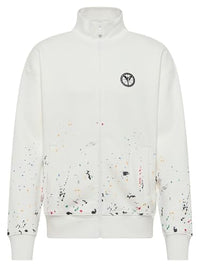 Thumbnail for Carlo Colucci Sweatjacke Paint Drop Weiß im Sale