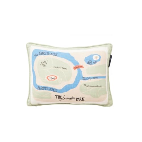 LEXINGTON Map Recycled Cotton 40x30 Pillow, Multi Colored, 30x40 on sale