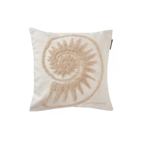 LEXINGTON Rug Shell Recycled Cotton Canvas Pillow Cover, White/Lt Beige, 50x50 on sale