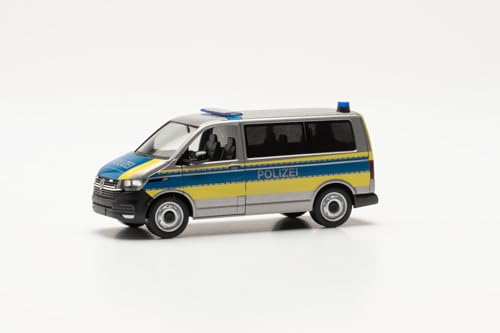 herpa Modellauto VW T 6.1 Bus Polizei Niedersachsen, Miniatur im Maßstab 1:87, Sammlerstück, Made in Germany, Modell aus Kunststoff, ['Silber'] im Sale