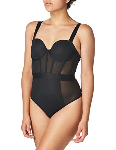 DKNY Intimates Damen Sheers Cupped Strapless Body, Schwarz (Black Bp), One size (Herstellergröße: 32B) im Sale